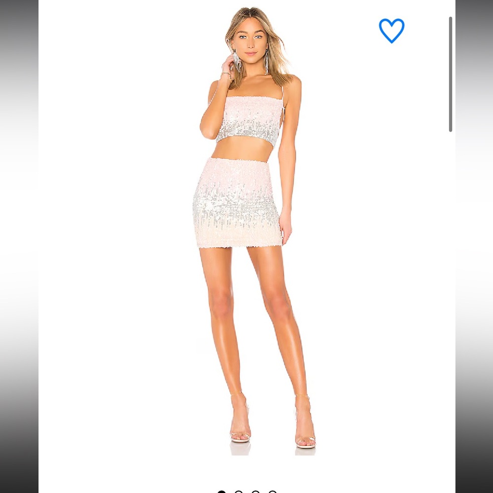 superdown Pink and Silver Skirt Set